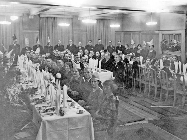 A Bassett's staff dinner - most likely at Christmas - from times gone by.