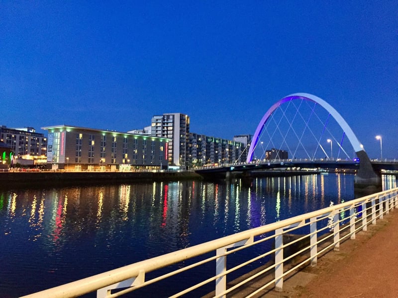 This picture of the Clyde Arc, on the River Clyde in Glasgow, was taken by Neil Craig.