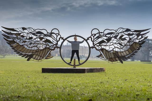 Wings of Wind (W.O.W.) by Bryan Tedrick is another spectacular sculpture on display in the parkland at Chatsworth House in the exhibition Radical Horizons: The Art of Burning Man