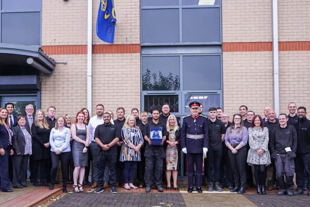 Marsden, based at Genesis Business Park in Rotherham, was presented with the award by the Lord Lieutenant, Andrew Coombe, in recognition of its invention of the Patient Transfer Scale, a board used to move people from trolley to bed with a built-in weighing scale.