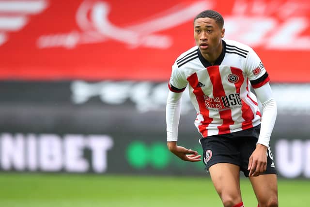 Daniel Jebbison on his Sheffield United debut against Crystal Palace at Bramall Lane: Simon Bellis/ Sportimage