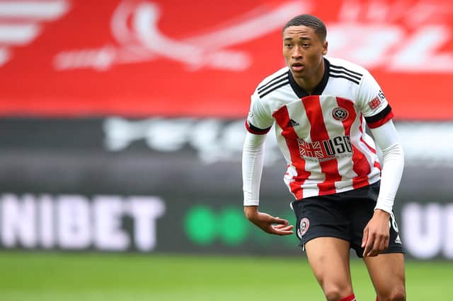 Daniel Jebbison on his Sheffield United debut against Crystal Palace at Bramall Lane: Simon Bellis/ Sportimage