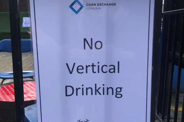 Drinkers standing up will not be allowed