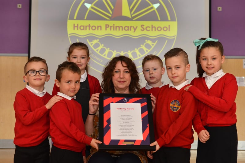 Harton Primary School are winners of a poetry competition in 2019. Teacher Stephanie Robson was pictured with some of her pupils. Recognise them?