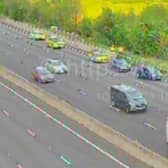 A car crash is causing traffic jams on the M1 near Sheffield this evening, with two lanes closed by the incident.