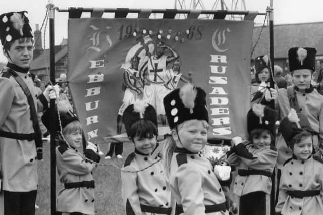 Hebburn Crusaders Jazz Band with their new banner in 1972. Are you pictured?