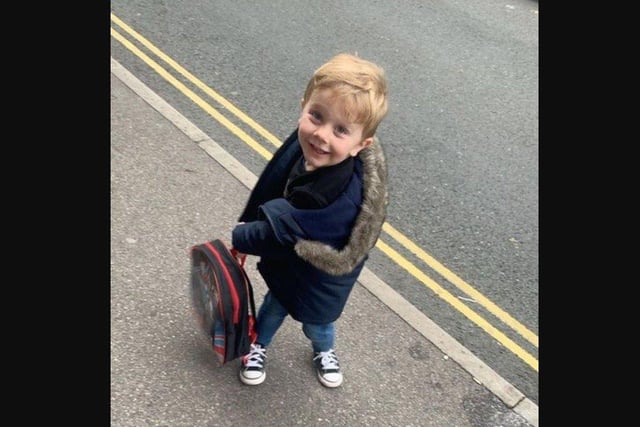 Bentley-Ray, aged two, from Southsea, is starting nursery.