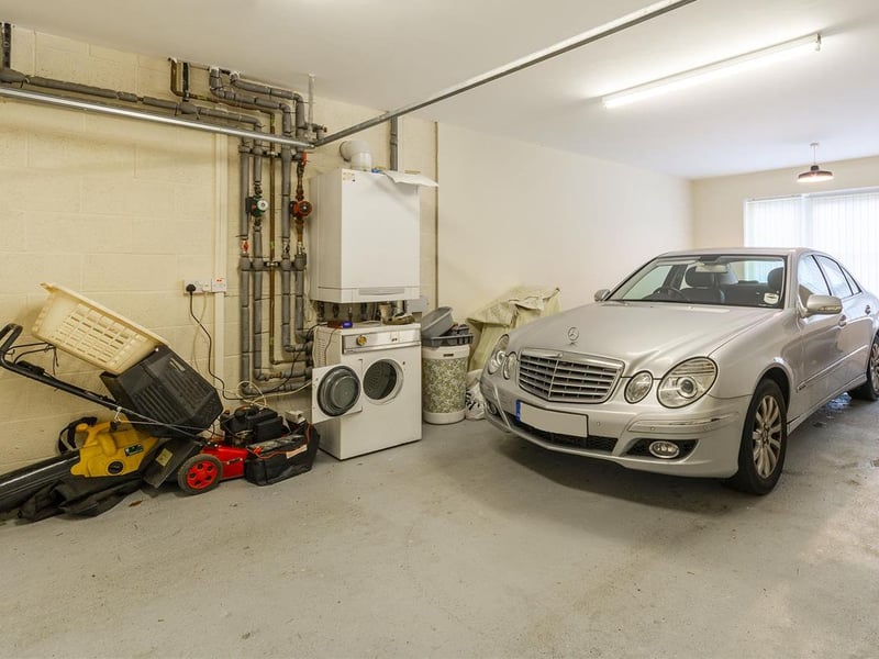 The large integral garage.