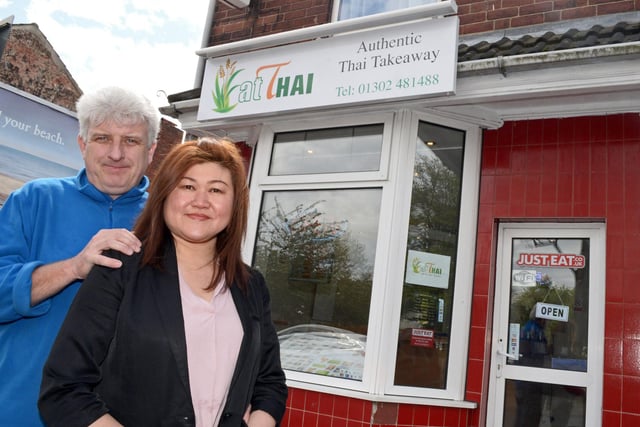 Martin and Nikki MacLean pictured outside their Thai takeaway on Apley Road, Doncaster in 2015