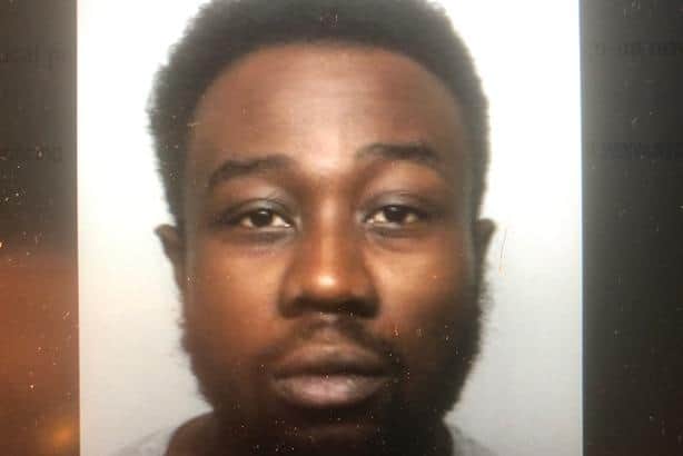 Pictured is Piero Archeampong, aged 24, of of Briarsdale Court, Leeds, who has been sentenced to three years of custody after he admitted affray and possessing an imitation firearm with intent to cause fear.