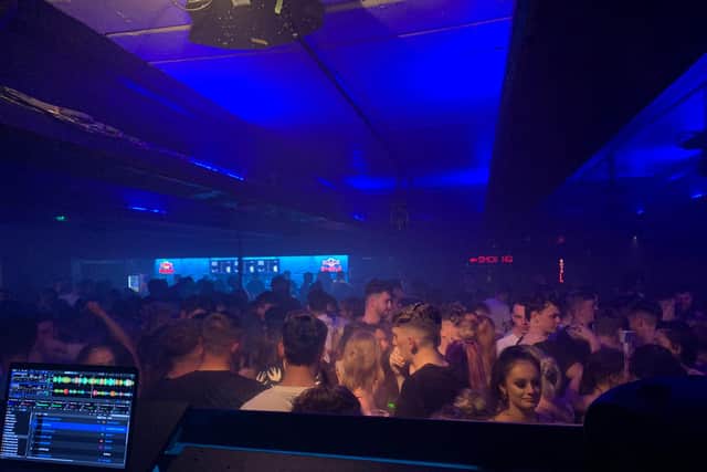 The scene at CODE nightclub on Eyre Street in the city centre after "freedom day" arrived