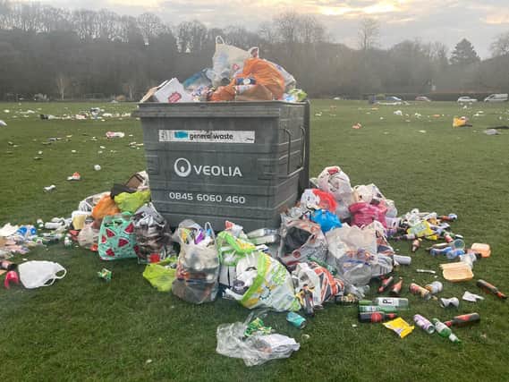 Littering at Endcliffe Park. The issue has been a big problem in Sheffield this year