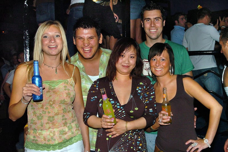 People having a good time at Time & Envy nightclub, South Parade, Southsea in 2005.
