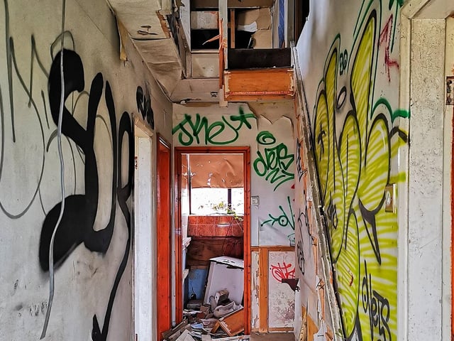 Even the stairs are gone.
