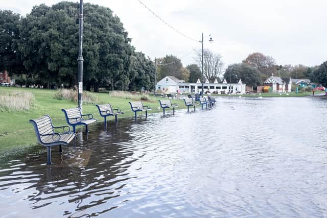 Pictured: Flooding at Canoe Lake, Southsea.