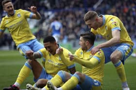 Josh Windass and the team celebrate Sheffield Wednesday's winner in unique style. (Barry Zee)