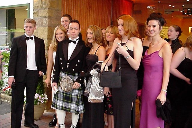King Ecgbert School Sixth Form prom at Baldwins Omega. Pictured left to right: Richard Fyfe, Linda Cattermole, Paul Treherne, Matthew Pike, Ruth Clarricoates, Georgina Gribben, Joanne Oldcorn and Sarah Goldie...July 2000
