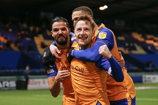 Stags players celebrates their winning goal.