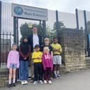 Westways’ children and Headmaster Charles Hollamby outside their school on Mona Avenue in Crookes