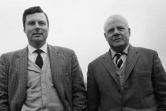 Sheffield golfing father/son duo Peter and Percy, circa 1961. Percy was hailed as one of the leading professional golfers of the 1920s and 30s, while Peter was a Ryder Cup professional and a legendary commentator (Photo by Mrs Dulce R Stuart/Hulton Archive/Getty Images)