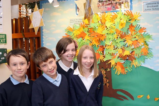 members of the Y5 Brockwell Juniors Student Council in 2010, l to r Declan Jacques, Robbie Monks, Rhea Hart and Henna Mears