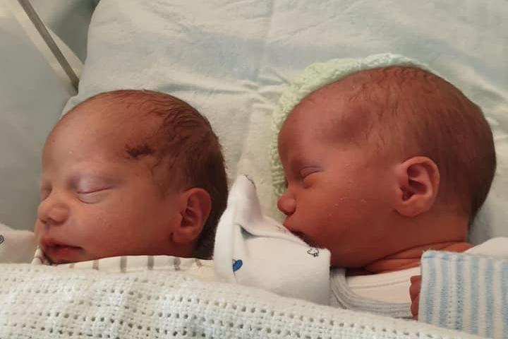 Zoe Nicholson, said: "Kaiden Lee weighting 4lb 10oz and Carson maxwell weighting 5lb 11oz born at kings mill on the 4/1/21."