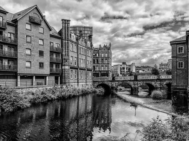 John Gorman's " River Don Weir at Lady's Bridge " image