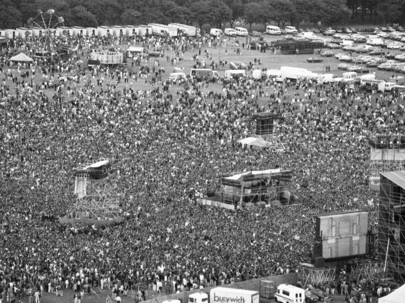 Thousands of music fans gathered in Glasgow Green for the Glasgow's Big Day concert in June 1990.