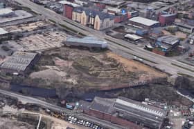The plot of land beside the River Don in Neepsend, Sheffield, where a new park and 572 homes are planned. Photo: Google