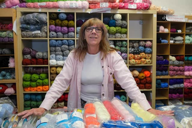 Jill Memmott in her wool shop at Hunters bar which is closing down after 16 years