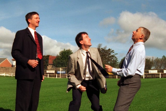 Tony Scanlon,John Wilson and John Pearson at the Sandygate Ground.
