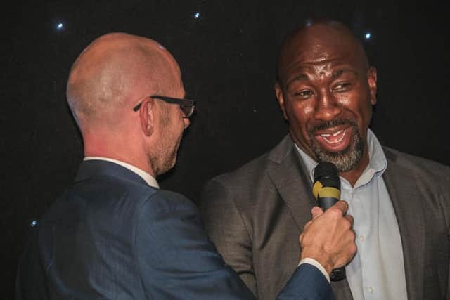 Darren Moore interviewed by Paul Walker at the Sheffield Star Football Awards 2021