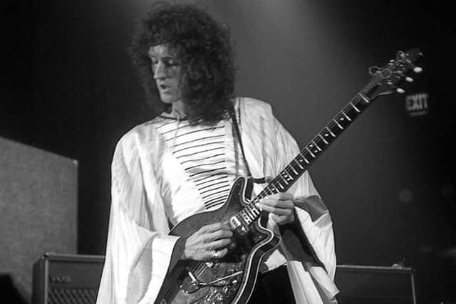 Nick Robinson's picture of Queen guitarist Brian May, taken when the band played Sheffield City Hall in 1974