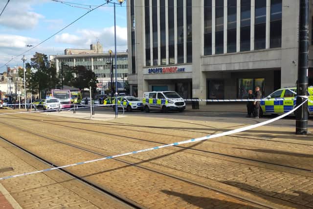 A murder investigation is under way following the death of a man in Sheffield city centre on Friday afternoon.