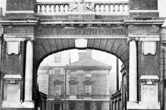 The Memorial Gate, The Royal Portsmouth Hospital.
The former main gateway into the ‘Royal’ in Commercial Road as the Royal Portsmouth Hospital was always called.
