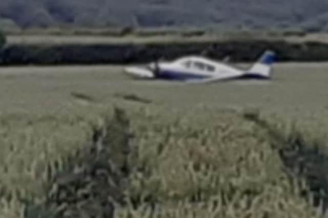 This was the scene in a field near Sheffield this weekend – after an aeroplane accident near Netherthorpe Airfield