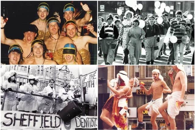 Students enjoying Sheffield Rag Week over the years
