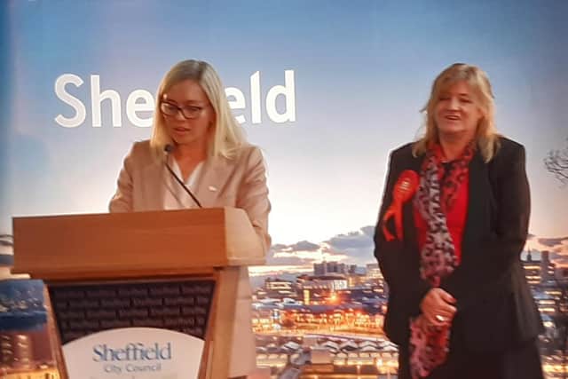 The first Sheffield City Council election result declared by returning officer Kate Josephs in May was a win for Denise Fox in Birley. She is one of seven councillors who have quit Labour to stand as independents. Picture: Julia Armstrong, LDRS