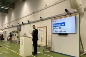 The South Yorkshire Mayor Oliver Coppard at the event where Google has announced an investment into the region at AMRC in Sheffield.