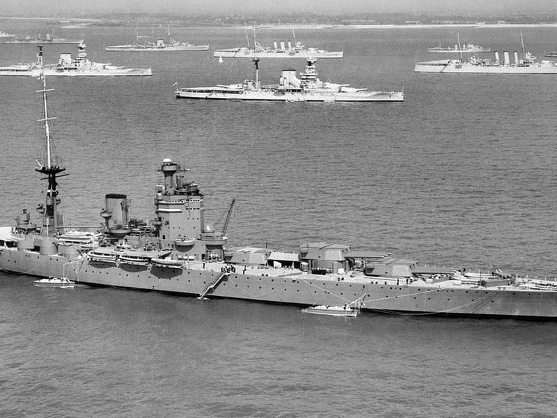 HMS Nelson takes centre stage at the 1937 Fleet Review. Picture: Evening News/Mike Nolan Collection