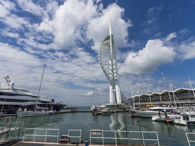 The News reader, Avril Webster, suggested visitors to go to the top of the Spinnaker Tower.