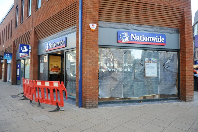 Nationwide in Commercial Road, Portsmouth is open but with reduced hours and only on Thursdays, Fridays and Saturdays. Picture: Sarah Standing (051120-7699)