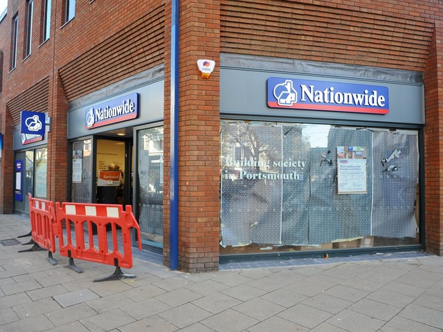 Nationwide in Commercial Road, Portsmouth is open but with reduced hours and only on Thursdays, Fridays and Saturdays. Picture: Sarah Standing (051120-7699)