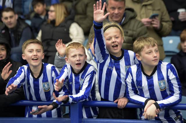 Young Sheffield Wednesday fans at Hillsborough against Wimbledon earlier this season