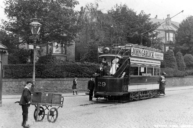 Tram No 29 pictured at Nether Edge in the early 1900s