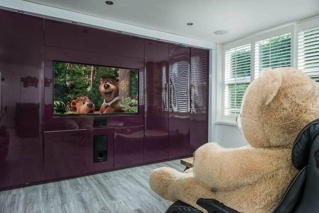 This area includes a contemporary colour scheme and "fully fitted units with inset areas for speakers, media inputs, flat screen TV and ceiling speakers".