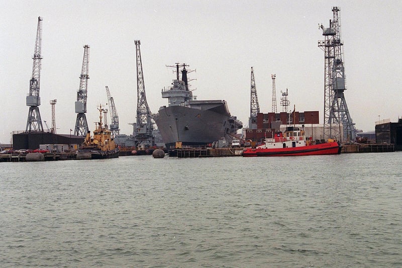 The Ark Royal in dock in Portsmouth Harbour on 5 May 1999. Picture: The News Portsmouth 992140