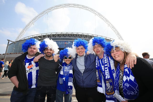 Sheffield Wednesday fans before the Championship Play-Off Final aginst Hull at Wembley Stadium, London. PRESS ASSOCIATION.