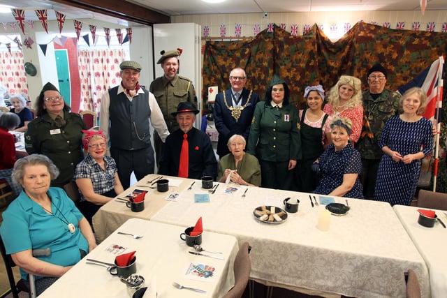 Residents at MHA Southcroft on Psalter Lane in Sheffield and the Lord Mayor of Sheffield Coun Peter Rippon took part in a special VE celebration party in 2015