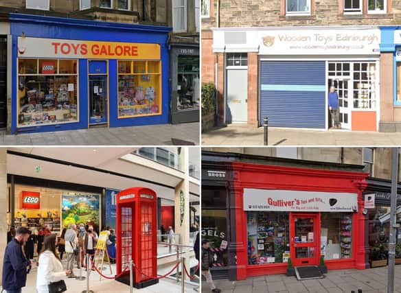 Some of the Edinburgh shops where you can pick up Christmas toys for the children.